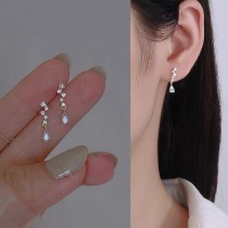 S925純銀法式浪漫水滴碎鑽精緻鋯石小耳釘-耳針-耳環【歐耶會社Oh yes shop】