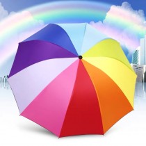 十骨彩虹雨傘-大傘面三折傘-折疊傘【歐耶會社Oh Yes Shop】
